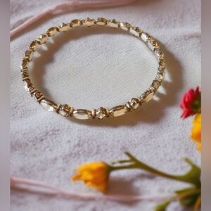 Brighton Silver Plated Clear Gemstones Bangle Bracelet Authentic